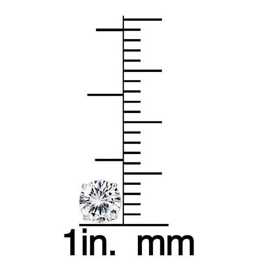 Solid Sterling Silver Round Crystal Studs Earrings - DailySale