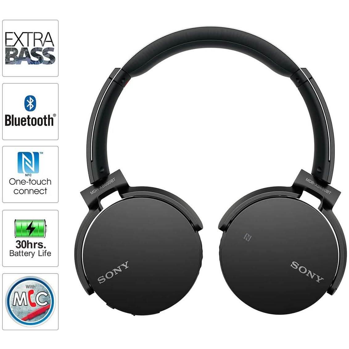 Sony MDRXB650BT/B Extra Bass Bluetooth Headphones - Black Headphones - DailySale
