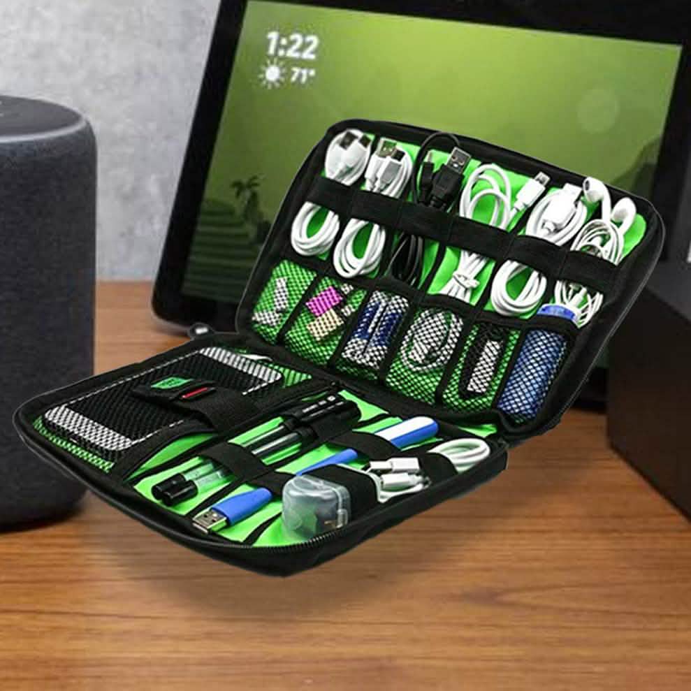 SpaceSaver Water-Resistant Organizer Travel Bag for Electronics Accessories Gadgets & Accessories - DailySale