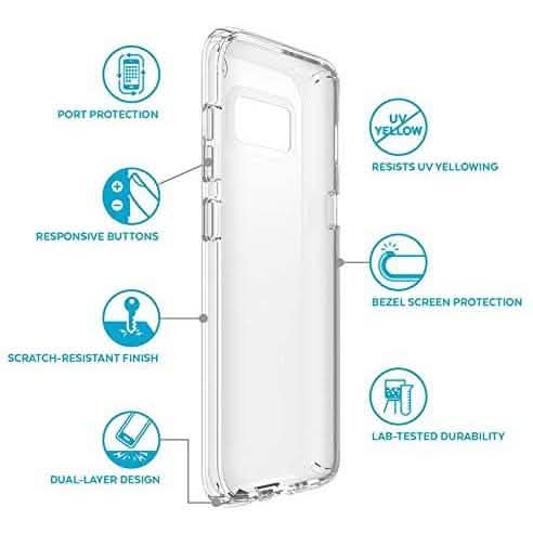 Speck Products Presidio Clear Cell Phone Case for Samsung Galaxy S8, S8 Plus and Note 8 Mobile Accessories - DailySale