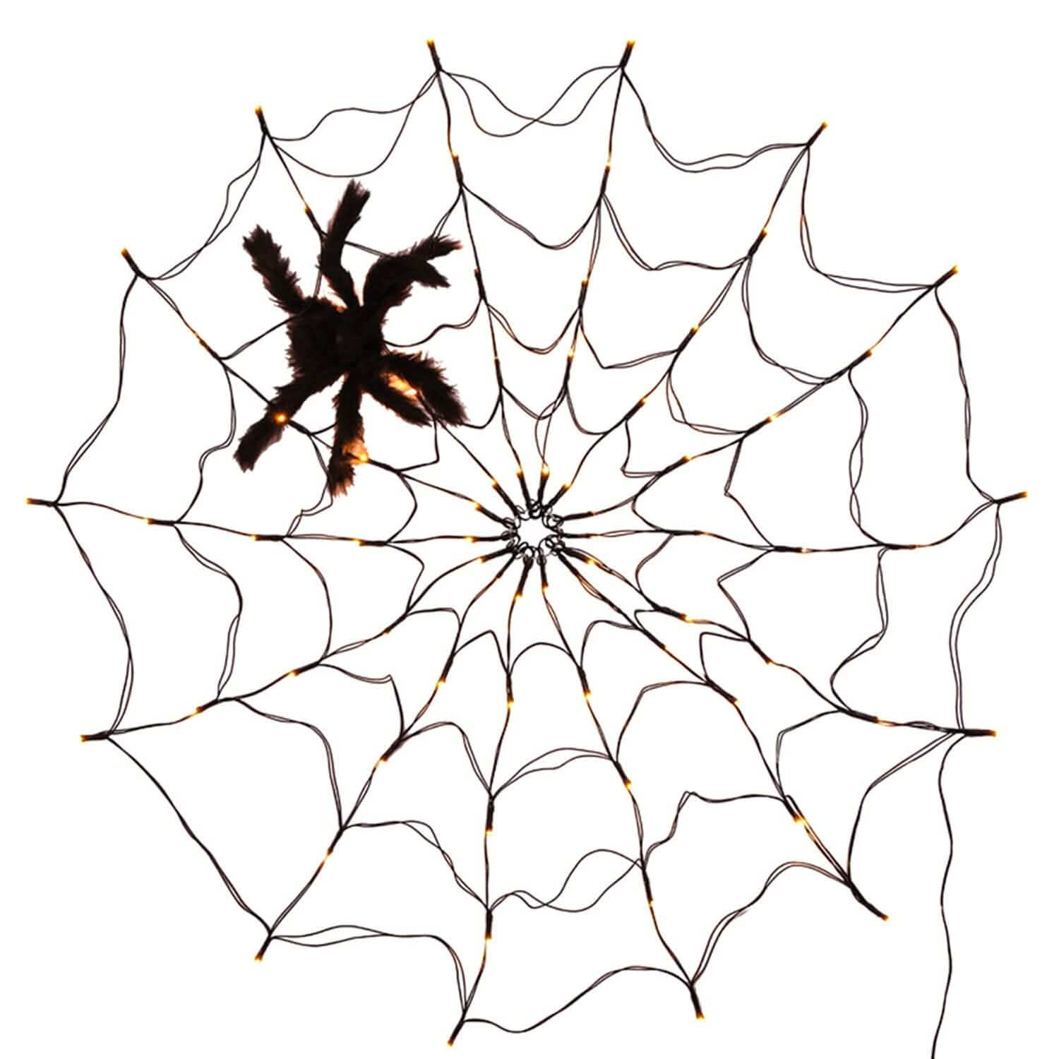 Spider Web Light with Hairy Spider 70LED Battery Powered Remote Control 8 Lighting Modes Holiday Decor & Apparel - DailySale