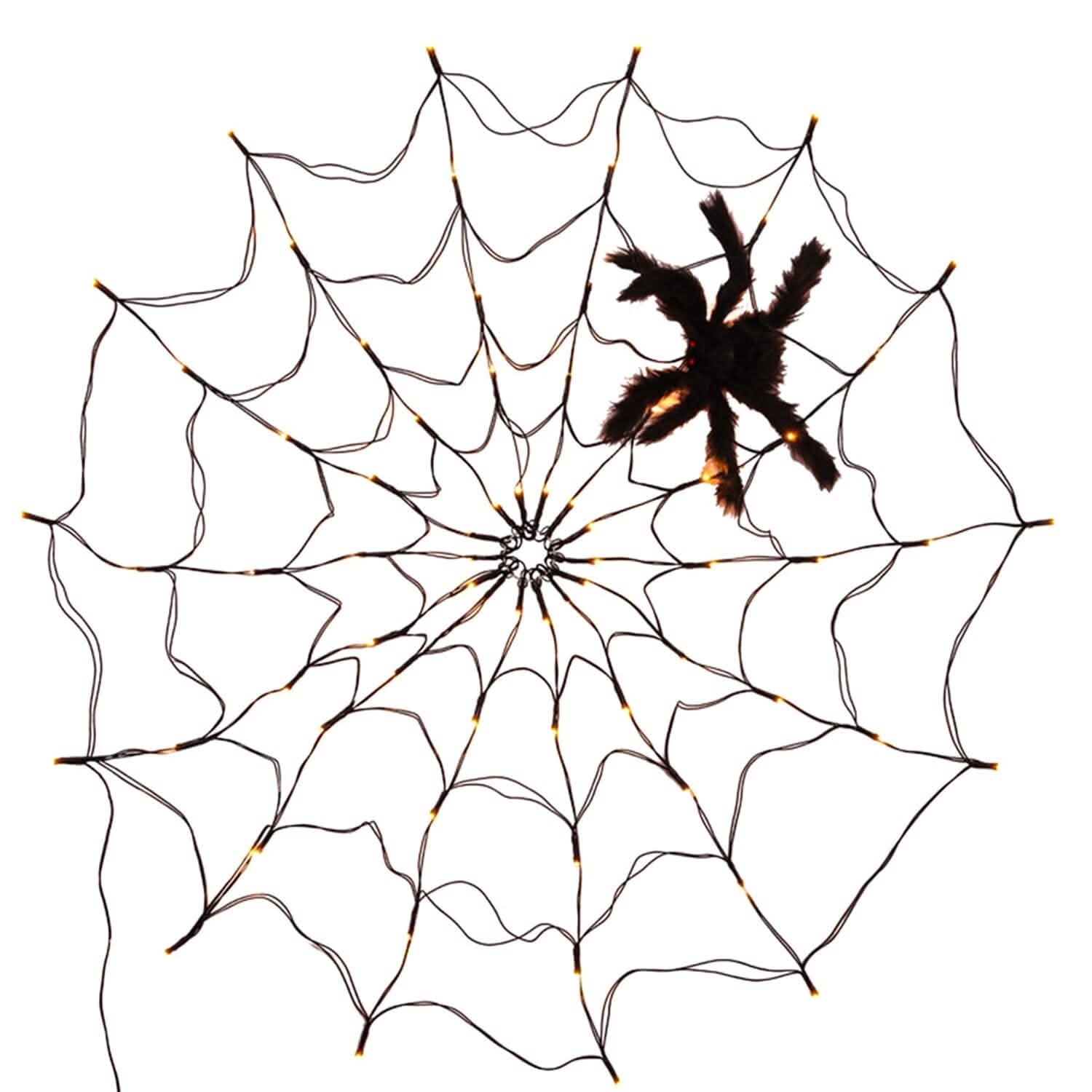 Spider Web Light with Hairy Spider 70LED Battery Powered Remote Control 8 Lighting Modes Holiday Decor & Apparel Purple - DailySale