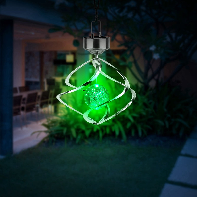 Spiral Spinner Solar Lights Wind Chime LED Outdoor Lighting - DailySale