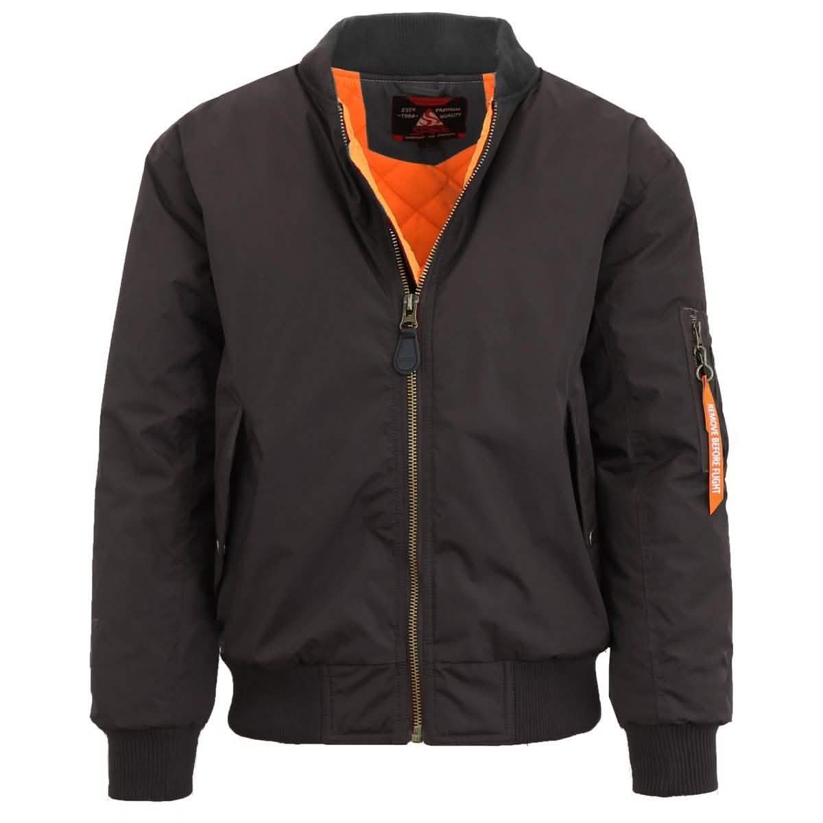 Spire by Galaxy Men's Heavyweight MA-1 Bomber Jacket Men's Apparel S Black - DailySale