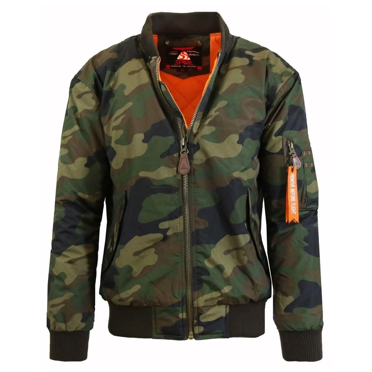 Spire by Galaxy Men's Heavyweight MA-1 Bomber Jacket Men's Apparel S Camo - DailySale