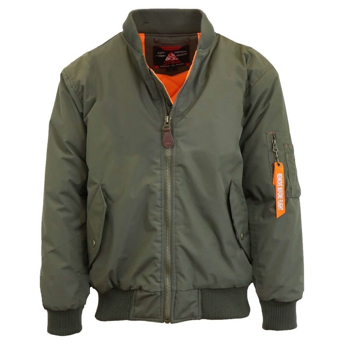 Spire by Galaxy Men's Heavyweight MA-1 Bomber Jacket Men's Apparel S Olive - DailySale