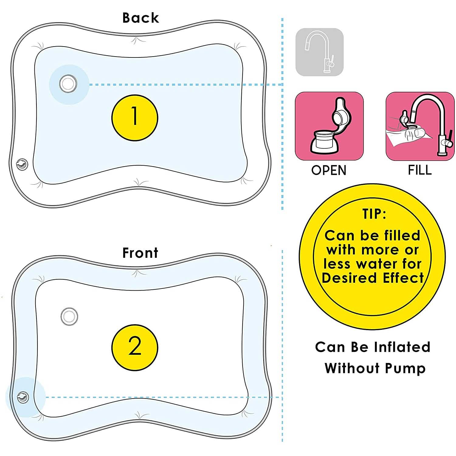 Splashin' Kids Inflatable Tummy Time Premium Water Mat Infants and Toddlers Toys & Games - DailySale