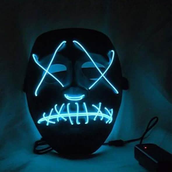 Spooky LED Mask Everything Else Light Blue - DailySale