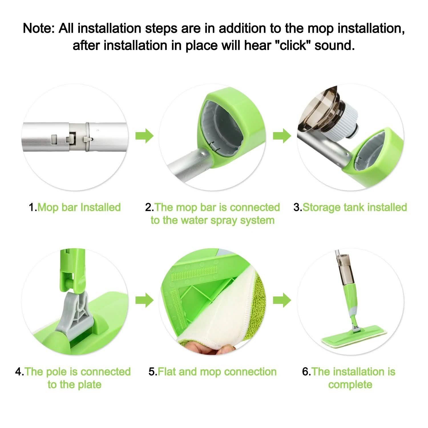 Spray Mop 360° Rotating Head Floor Cleaner 600Ml Bottle Fiber Sweeper Flat Mop Household Appliances - DailySale