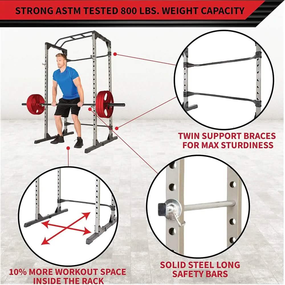 Squat Rack Strength Training Power Cage Fitness - DailySale
