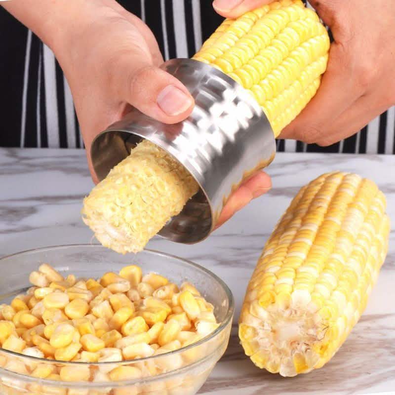 Stainless Steel Corn Stripper and Peeler Ring Kitchen Essentials - DailySale