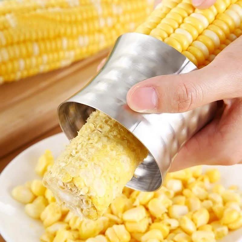 Stainless Steel Corn Stripper and Peeler Ring Kitchen Essentials - DailySale