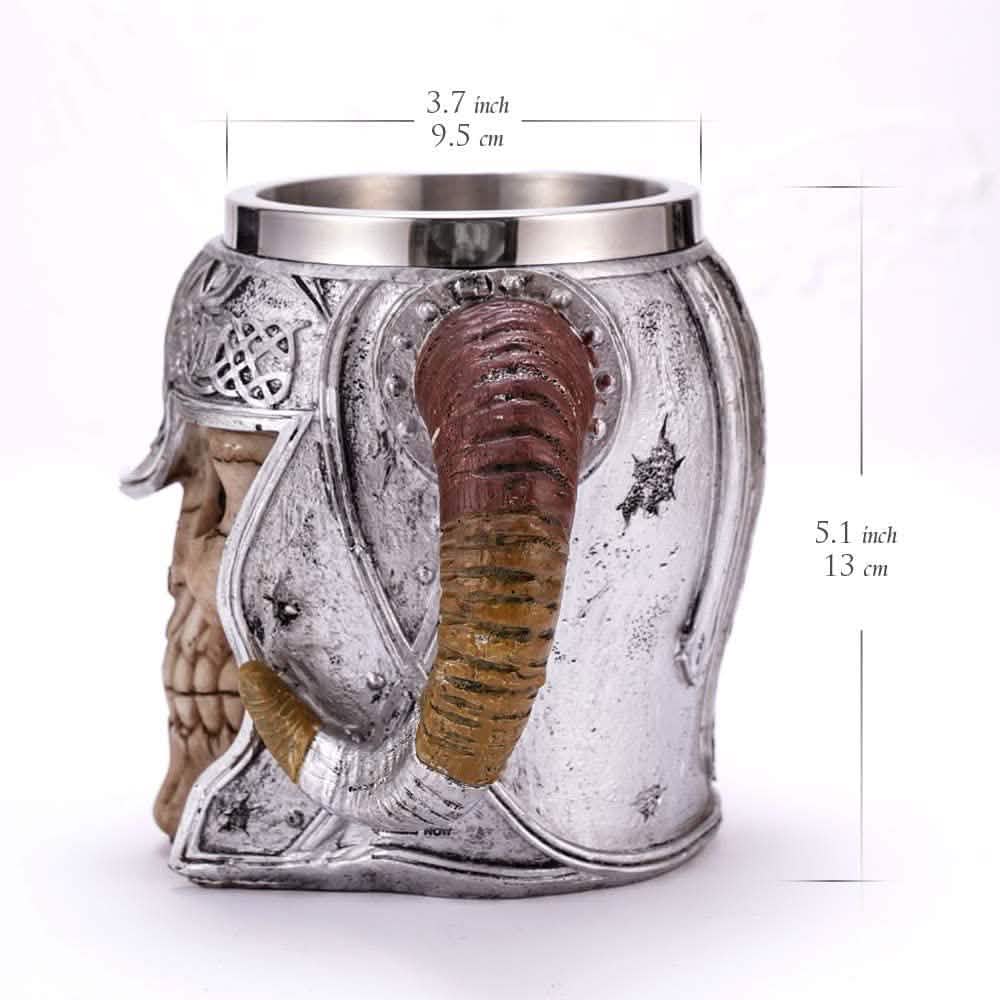Stainless Steel Double Handle Horn Skull Beer Cup Kitchen & Dining - DailySale
