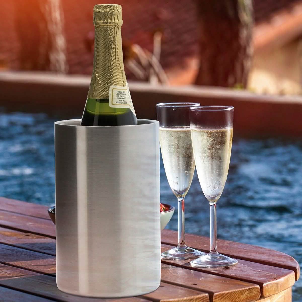 Stainless Steel Double Walled Insulation Wine Chiller Kitchen Essentials - DailySale