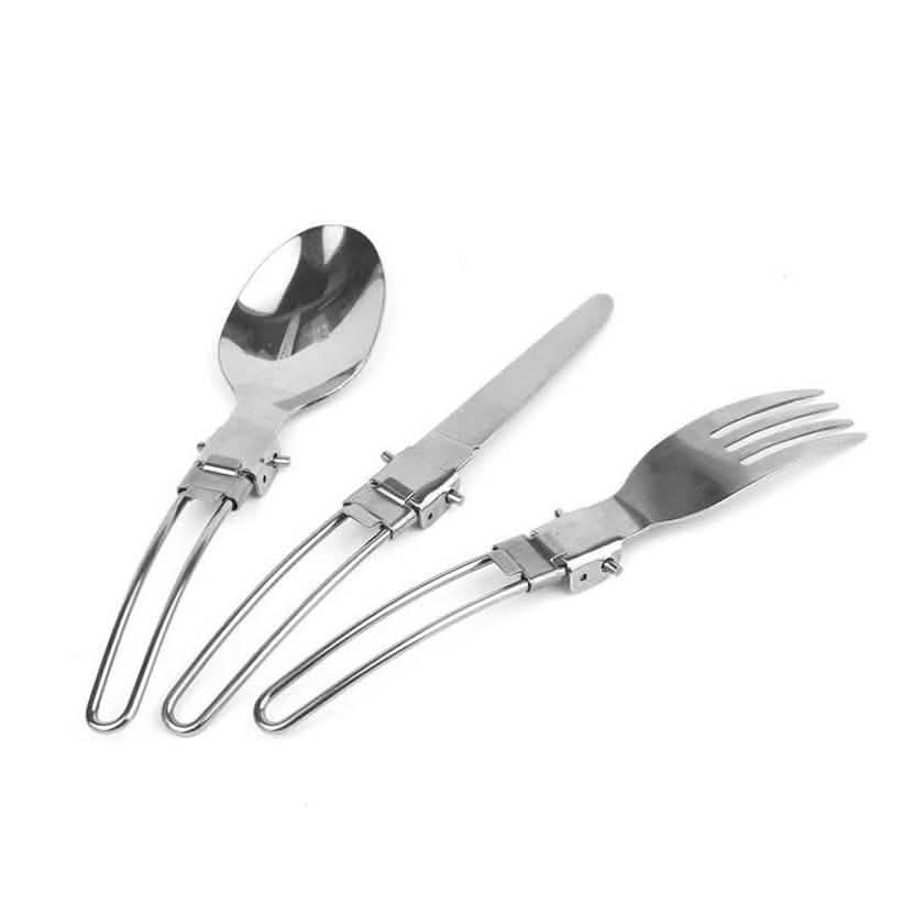 Stainless Steel Folding Cutlery Set Sports & Outdoors - DailySale