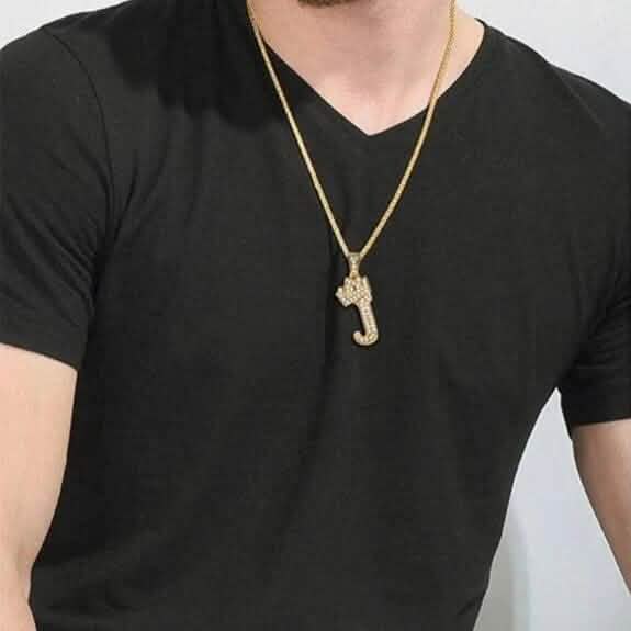 Stainless Steel Gold Overlay Hip Hop Crown A-Z Letters Necklace for Men and Women Necklaces - DailySale