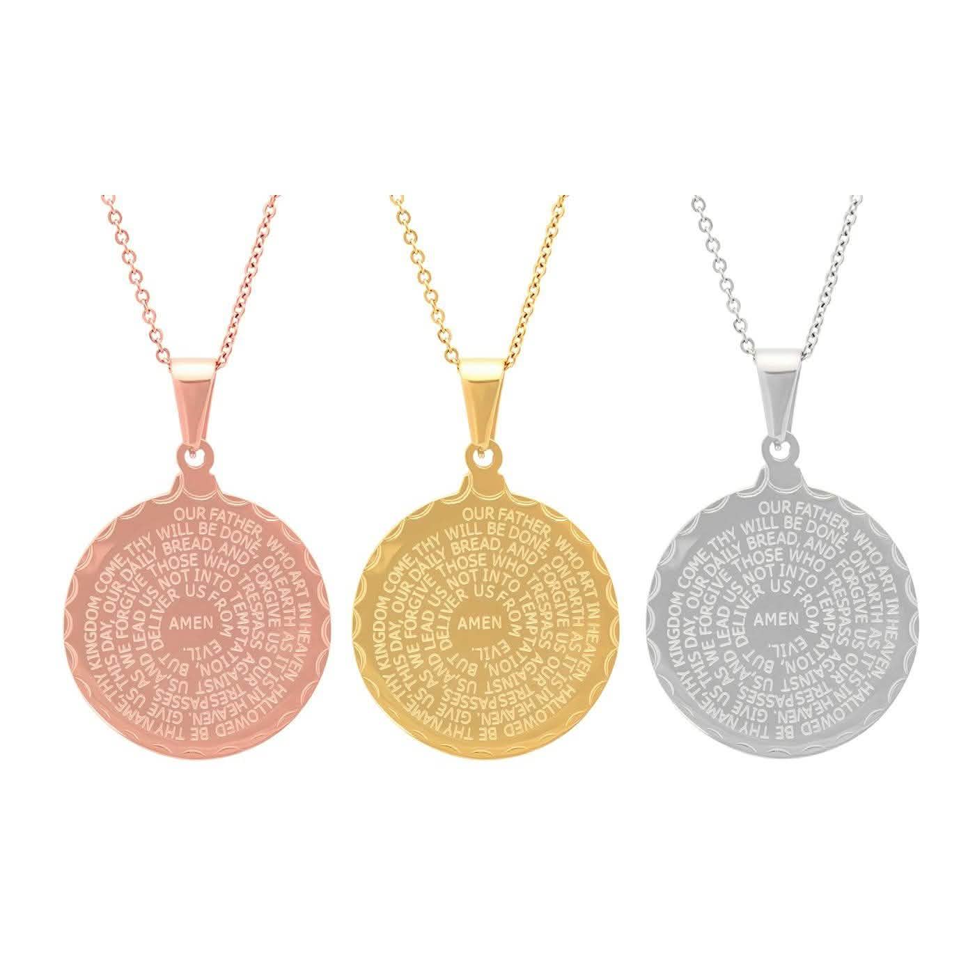 Stainless Steel Lord's and Serenity Prayer Pendant for Women Jewelry - DailySale