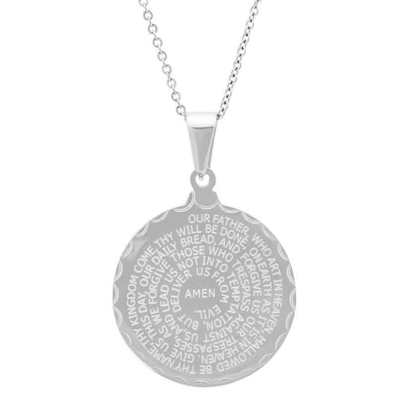 Stainless Steel Lord's and Serenity Prayer Pendant for Women Jewelry Silver - DailySale