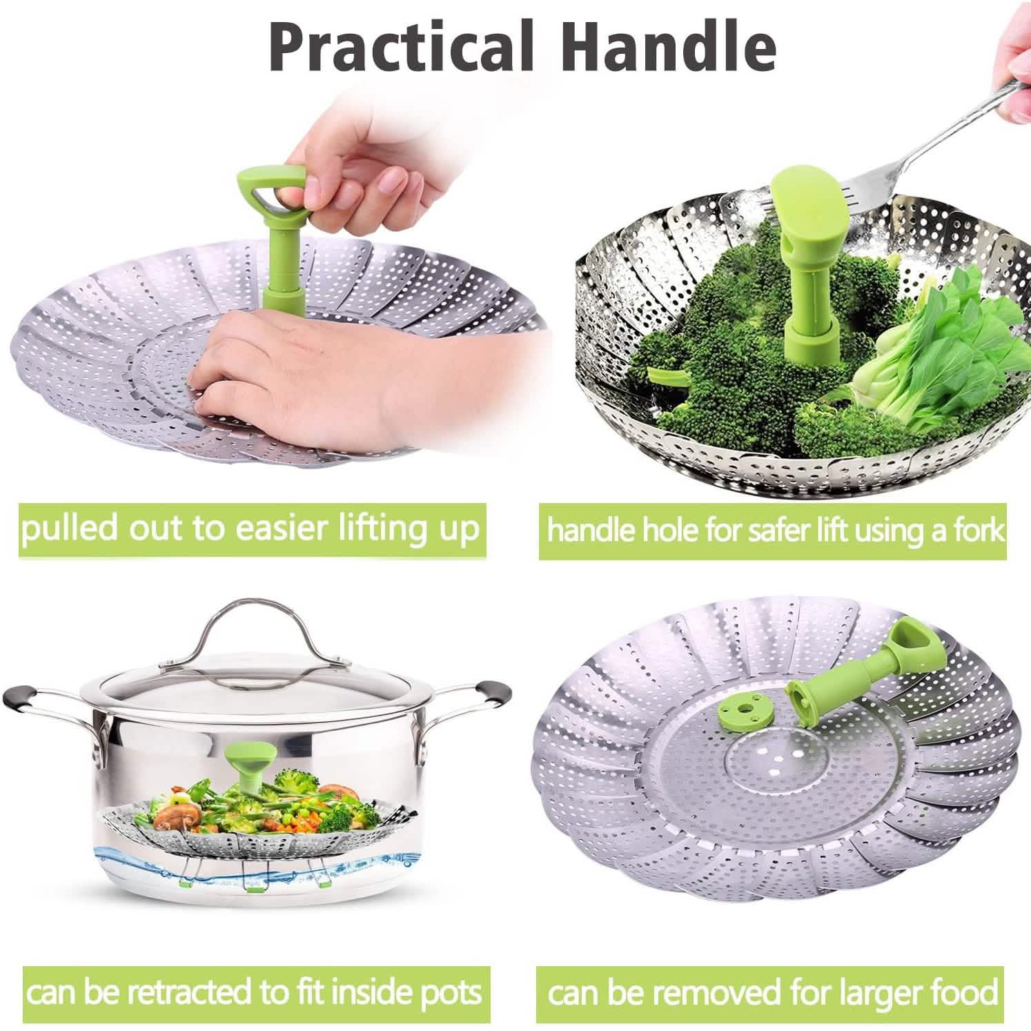 Stainless Steel Vegetable Steamer Basket Kitchen Tools & Gadgets - DailySale