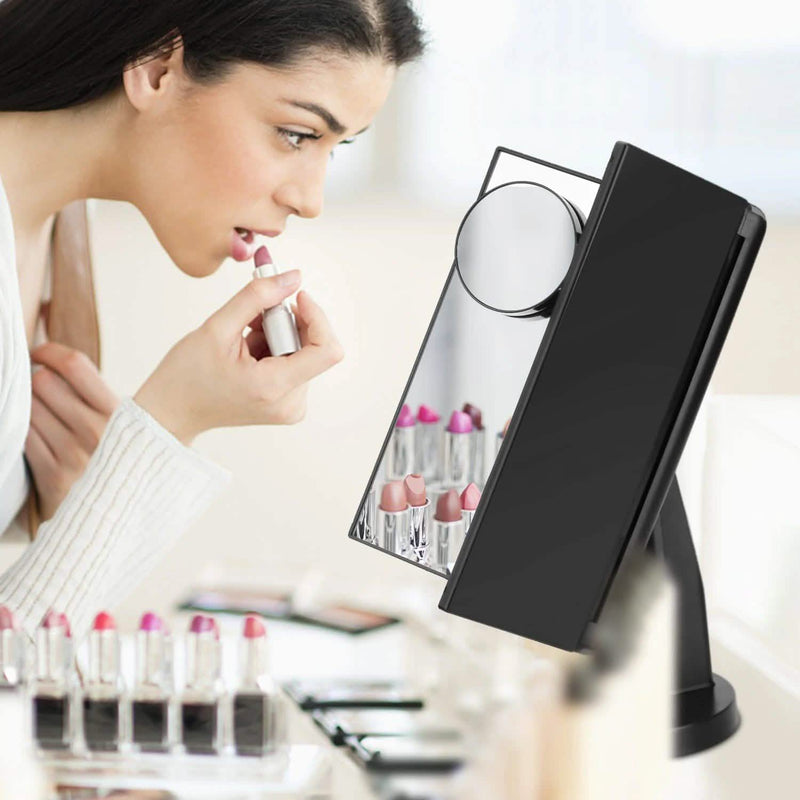 Standing Make Up Mirror Vanity USB 21 LED Light 10X 3X 2X 1X Magnification Black Beauty & Personal Care - DailySale
