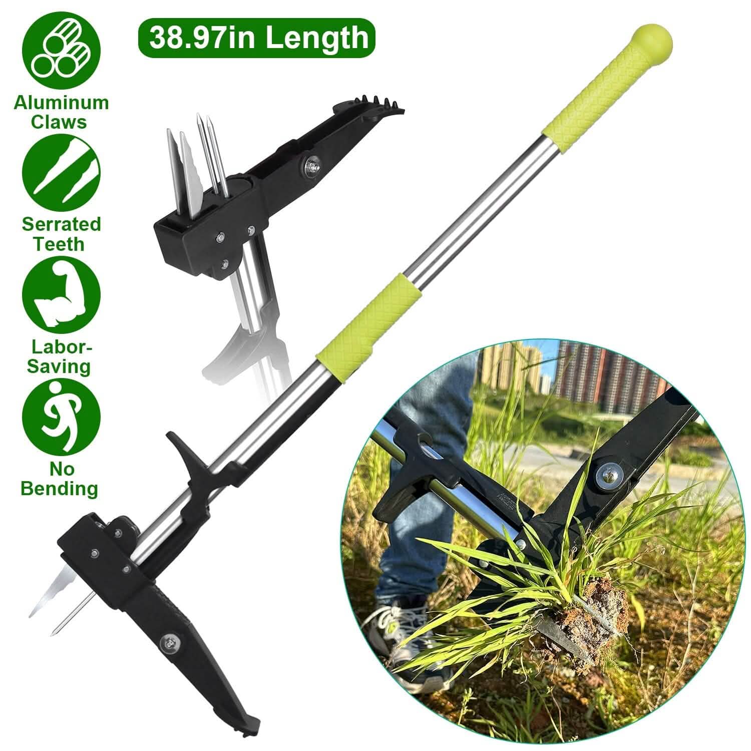 Standup Aluminum Weed Puller with 4 Claws Garden & Patio - DailySale