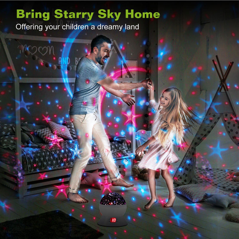 Star Moon LED Projector Lamp Kids Night Light Indoor Lighting - DailySale