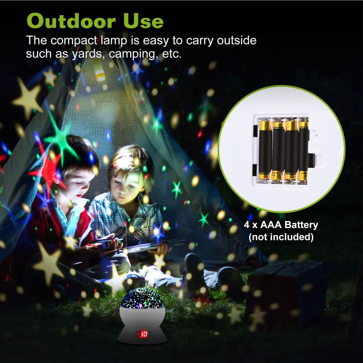 Star Moon LED Projector Lamp Kids Night Light Indoor Lighting - DailySale