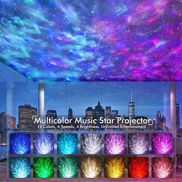 Star Projector Bluetooth Speaker LED Night Light Indoor Lighting - DailySale