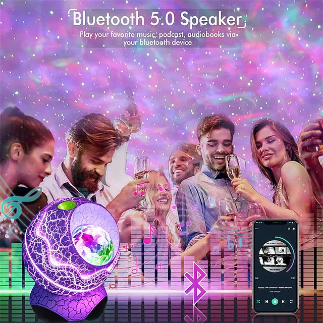 Star Projector Bluetooth Speaker LED Night Light Indoor Lighting - DailySale
