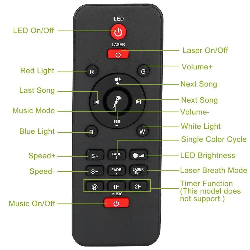 Star Projector Lamp RGBW Wireless Music Speaker Night Light Indoor Lighting - DailySale