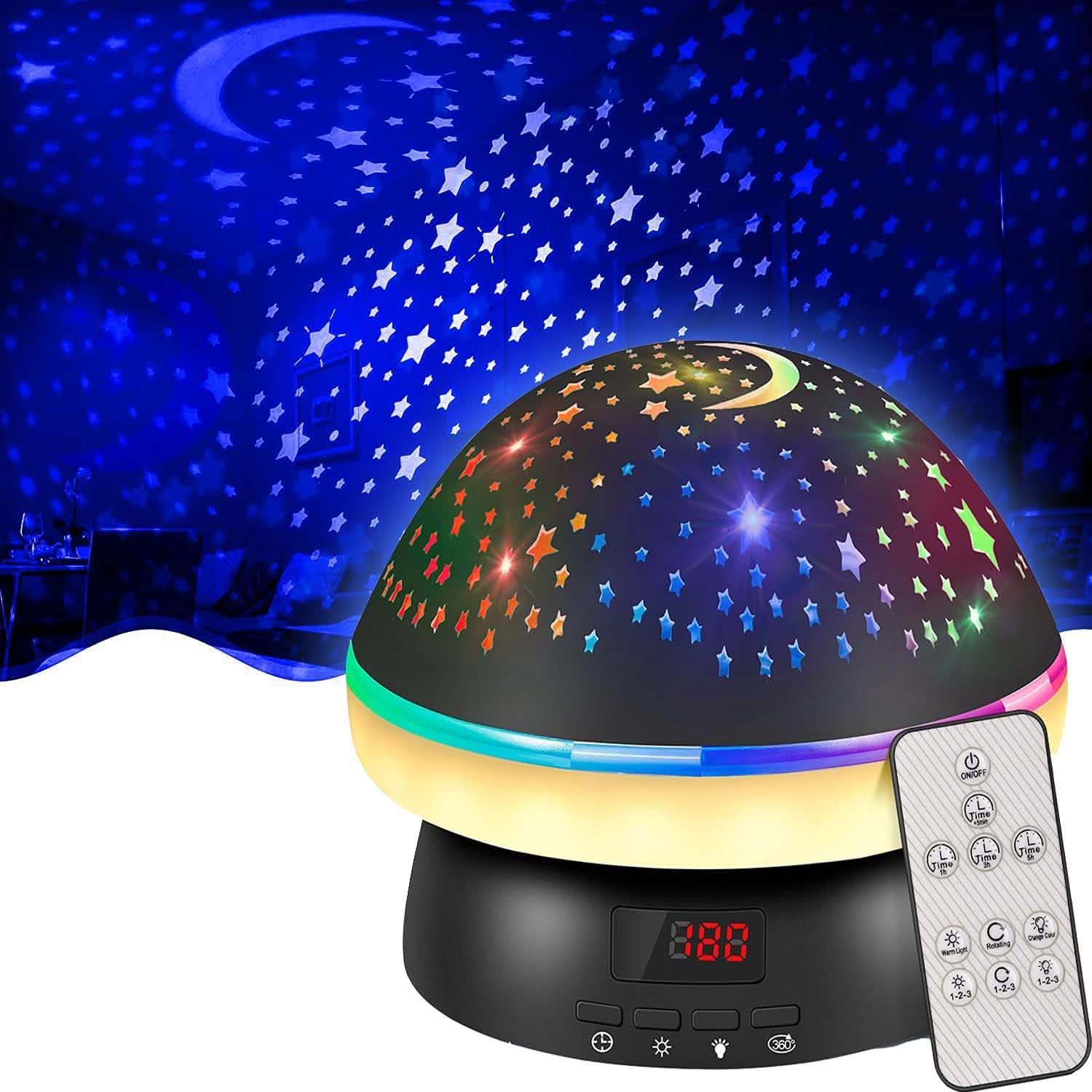 Star Projector Night Light for Kids Indoor Lighting Black - DailySale