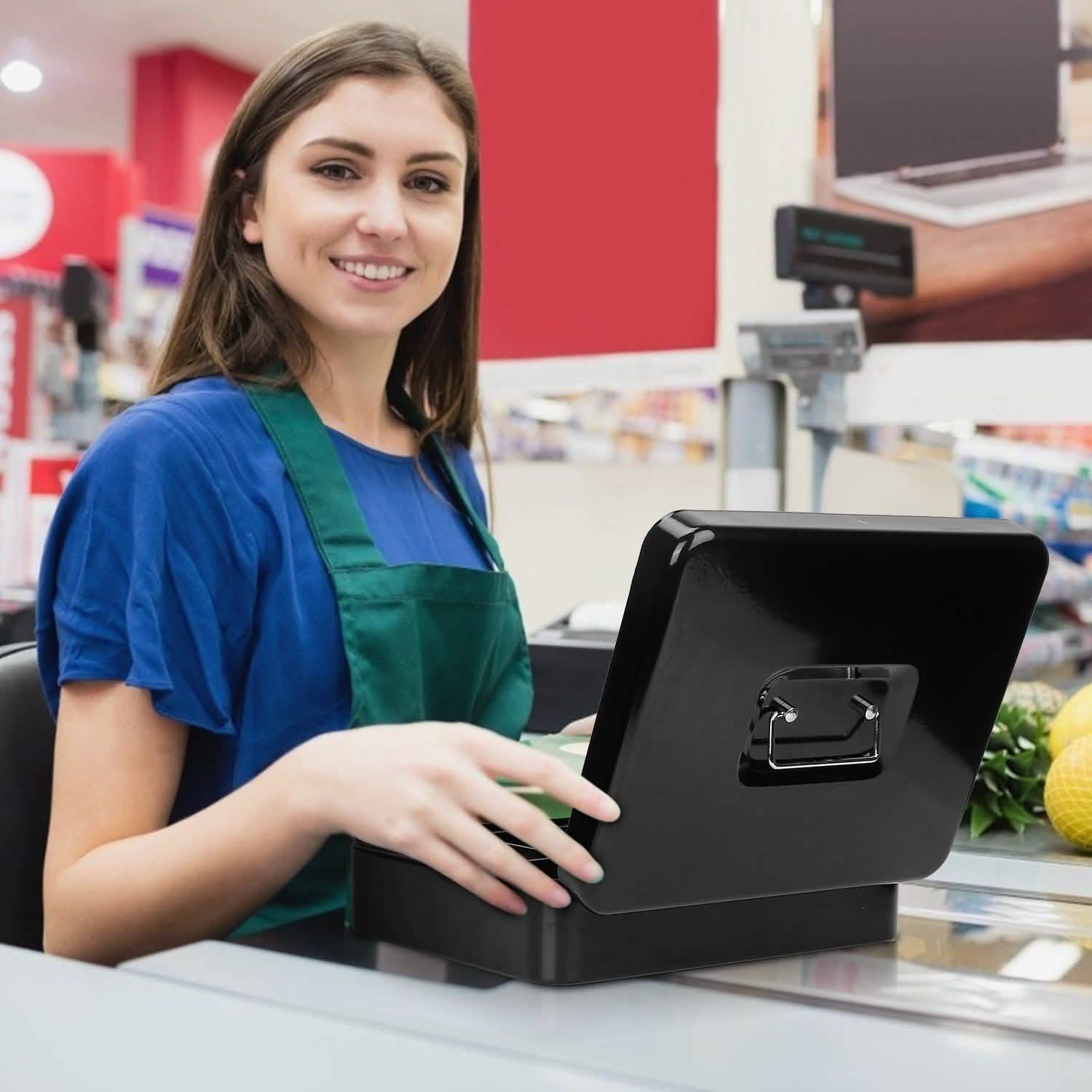 Steel Cash Box with Removable Tray Closet & Storage - DailySale