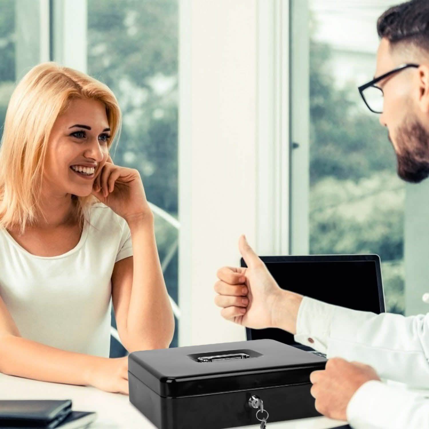 Steel Cash Box with Removable Tray Closet & Storage - DailySale