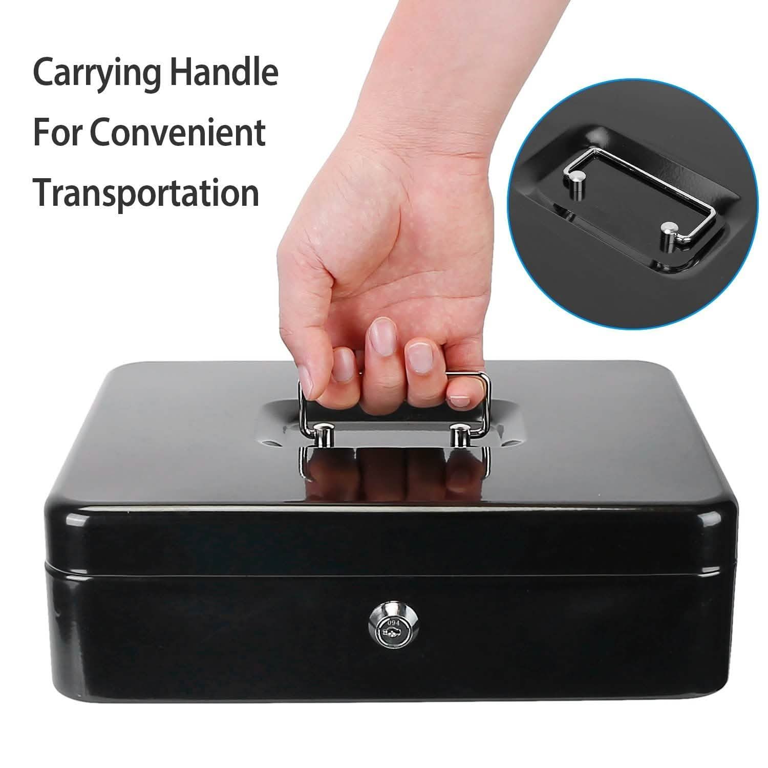 Steel Cash Box with Removable Tray Closet & Storage - DailySale