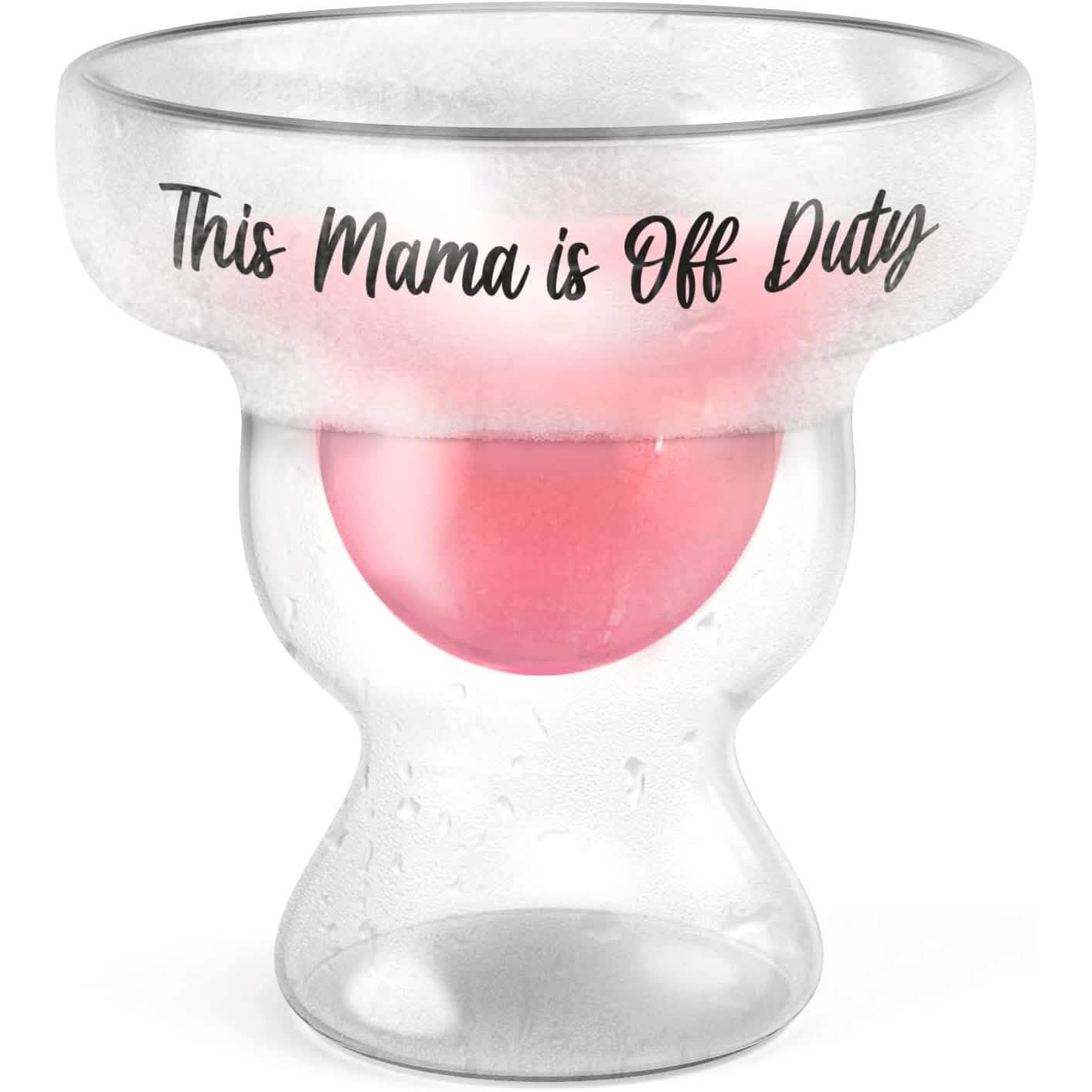 Stemless 12oz Double Wall Freezable Gel Chiller Cocktail Glass Wine & Dining This Mama is Off Duty - DailySale