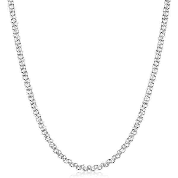 Sterling Silver 2.2mm Italian Bismark Chain Necklace Necklaces 16" - DailySale