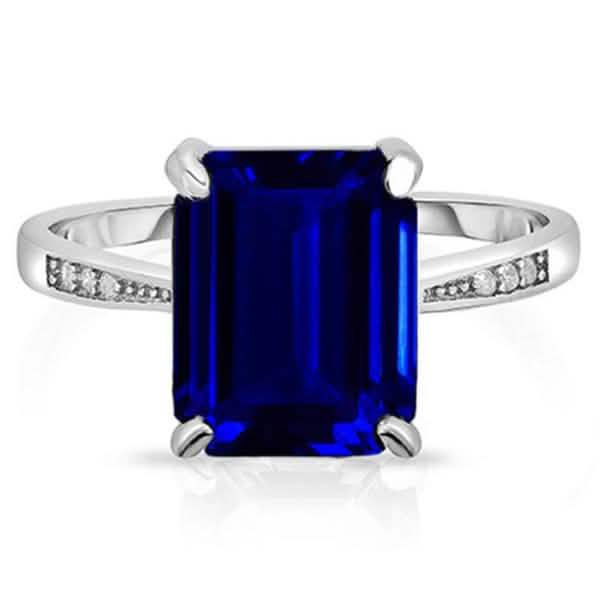 Sterling Silver 4.00 CTW Emerald Cut Genuine Sapphire Ring Jewelry 6 - DailySale
