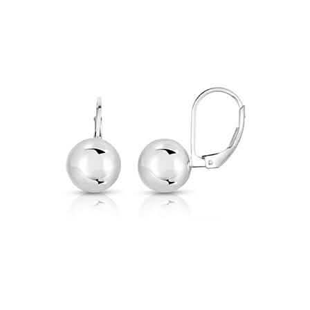 Sterling Silver 4mm Leverback Ball Earrings Earrings - DailySale