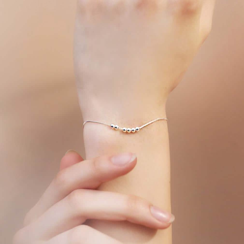 Sterling Silver Bead Ball Charm Bracelet Jewelry - DailySale