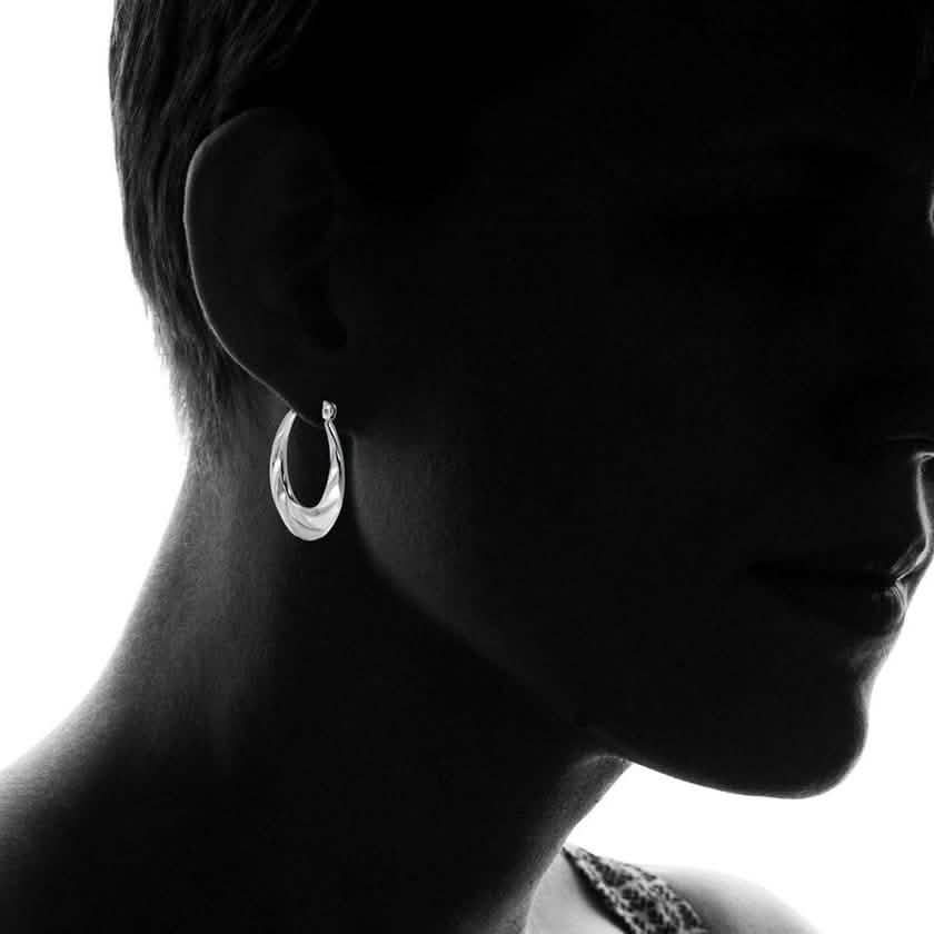 Sterling Silver Classic Shrimp Hoop Earrings By Paolo Fortelini Jewelry - DailySale