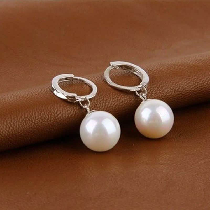 Sterling Silver Diamond Cut Pearl Drop Earrings Jewelry - DailySale