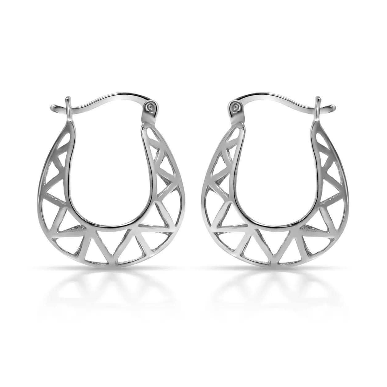 Sterling Silver Fancy Hoop Earrings by Paolo Fortelini Earrings - DailySale