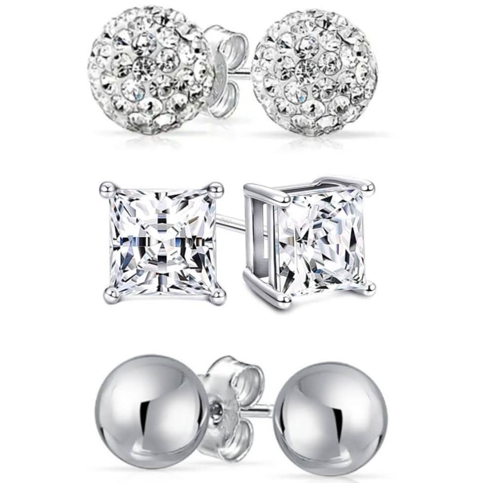 Sterling Silver Love Studs Set Jewelry - DailySale
