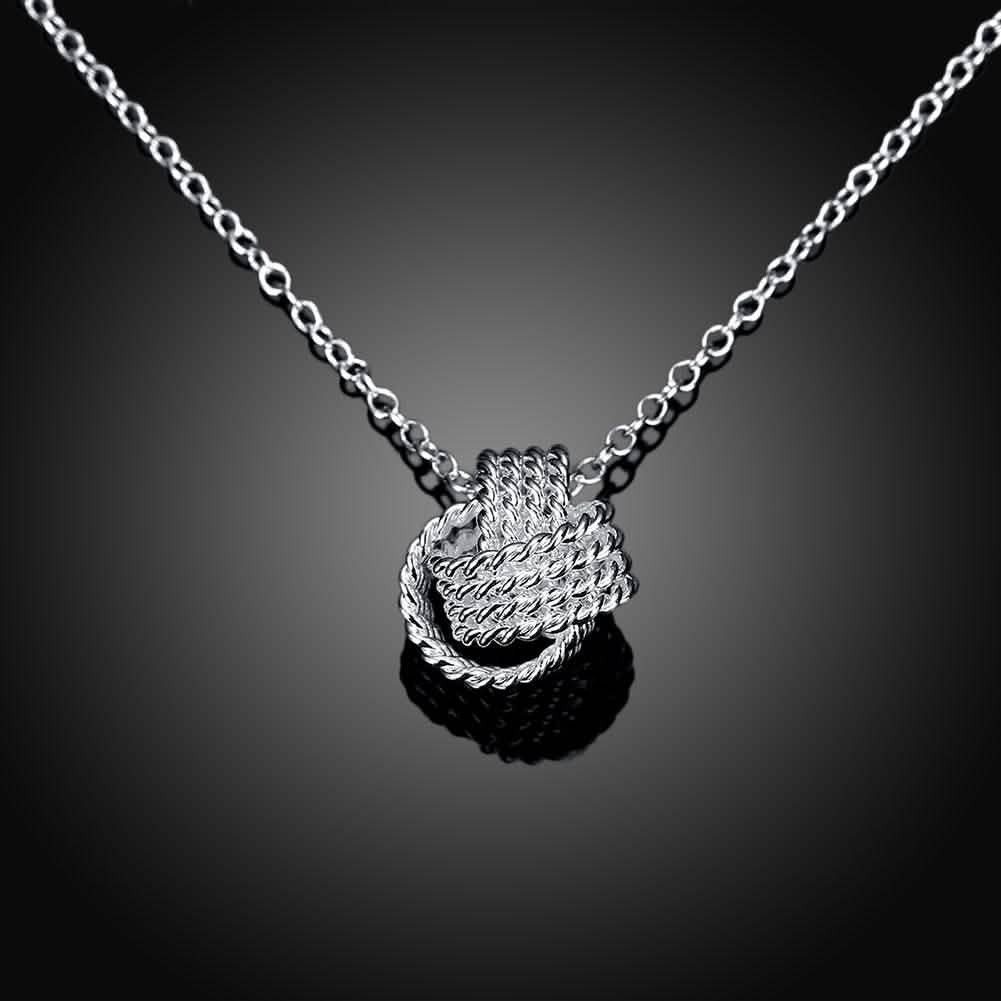 Sterling Silver Mesh Knot Pendant Necklace Jewelry - DailySale