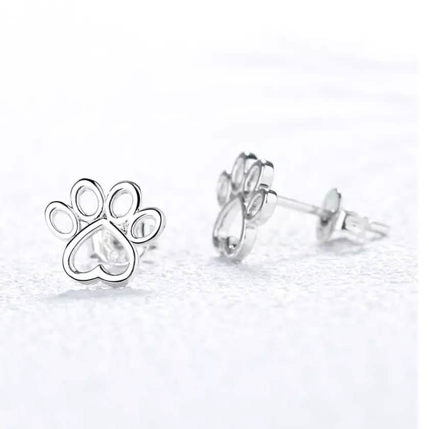 Sterling Silver Paw Stud Earrings Earrings - DailySale