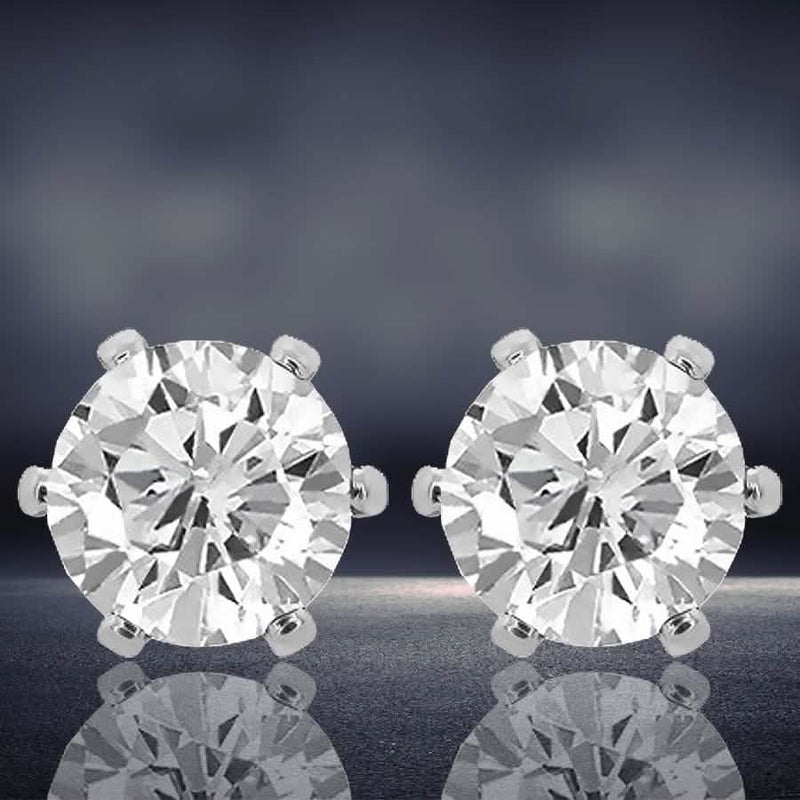Sterling Silver Plated CZ Stud Earrings Jewelry - DailySale
