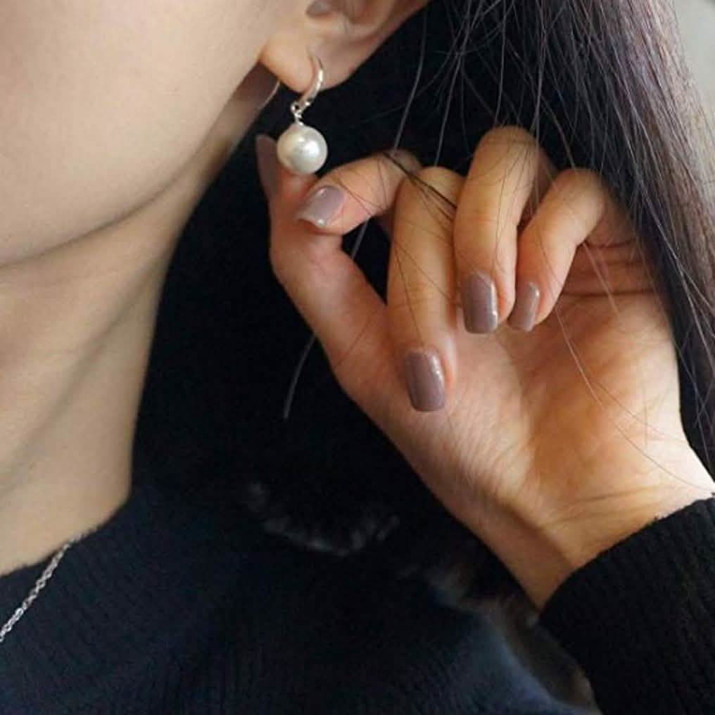 Sterling Silver Plated Pearl Drop Hoop Earrings Jewelry - DailySale