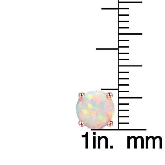 Sterling Silver Round Cut White Opal Studs Earrings - DailySale