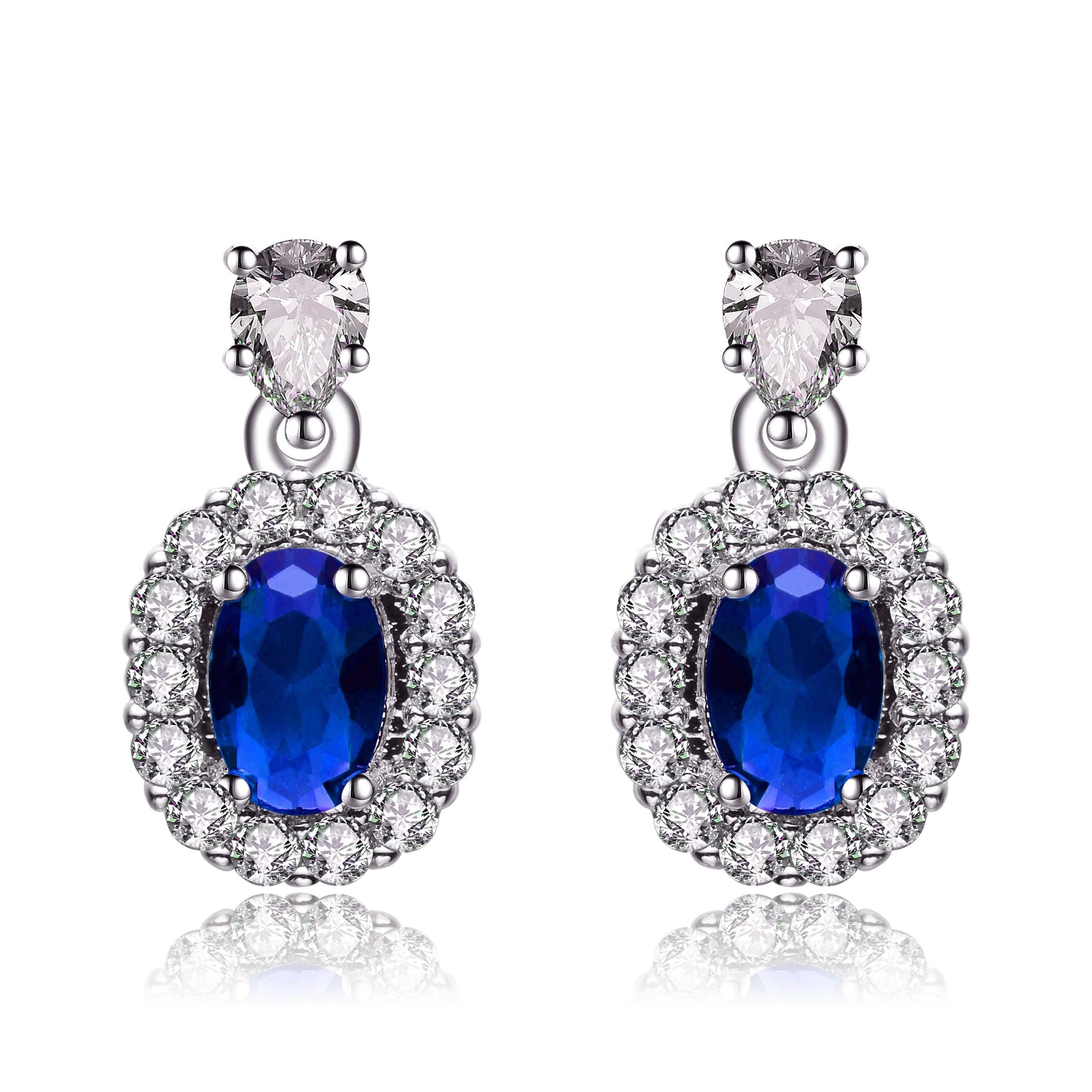 Sterling Silver Sapphire Earrings Earrings - DailySale