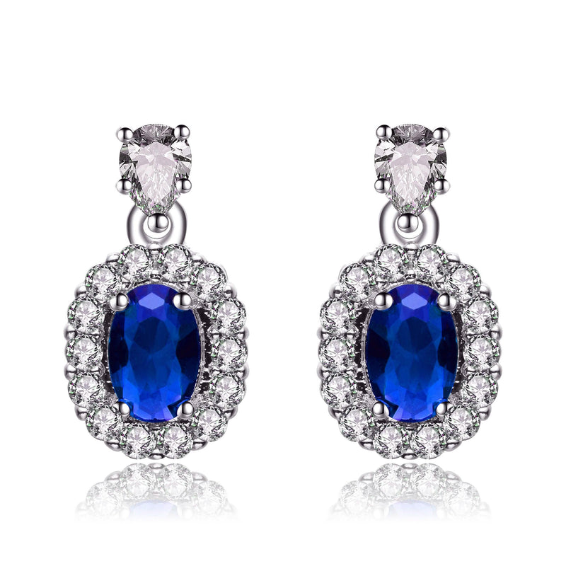 Sterling Silver Sapphire Earrings Earrings - DailySale